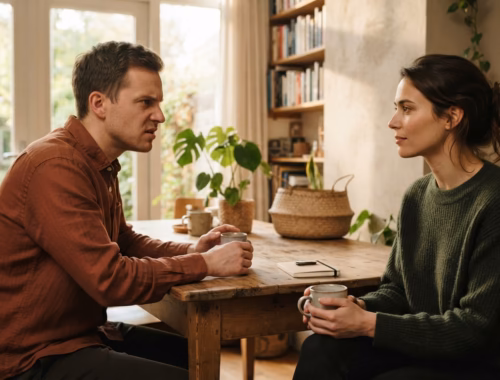 twee mensen die aan het discussiëren zijn